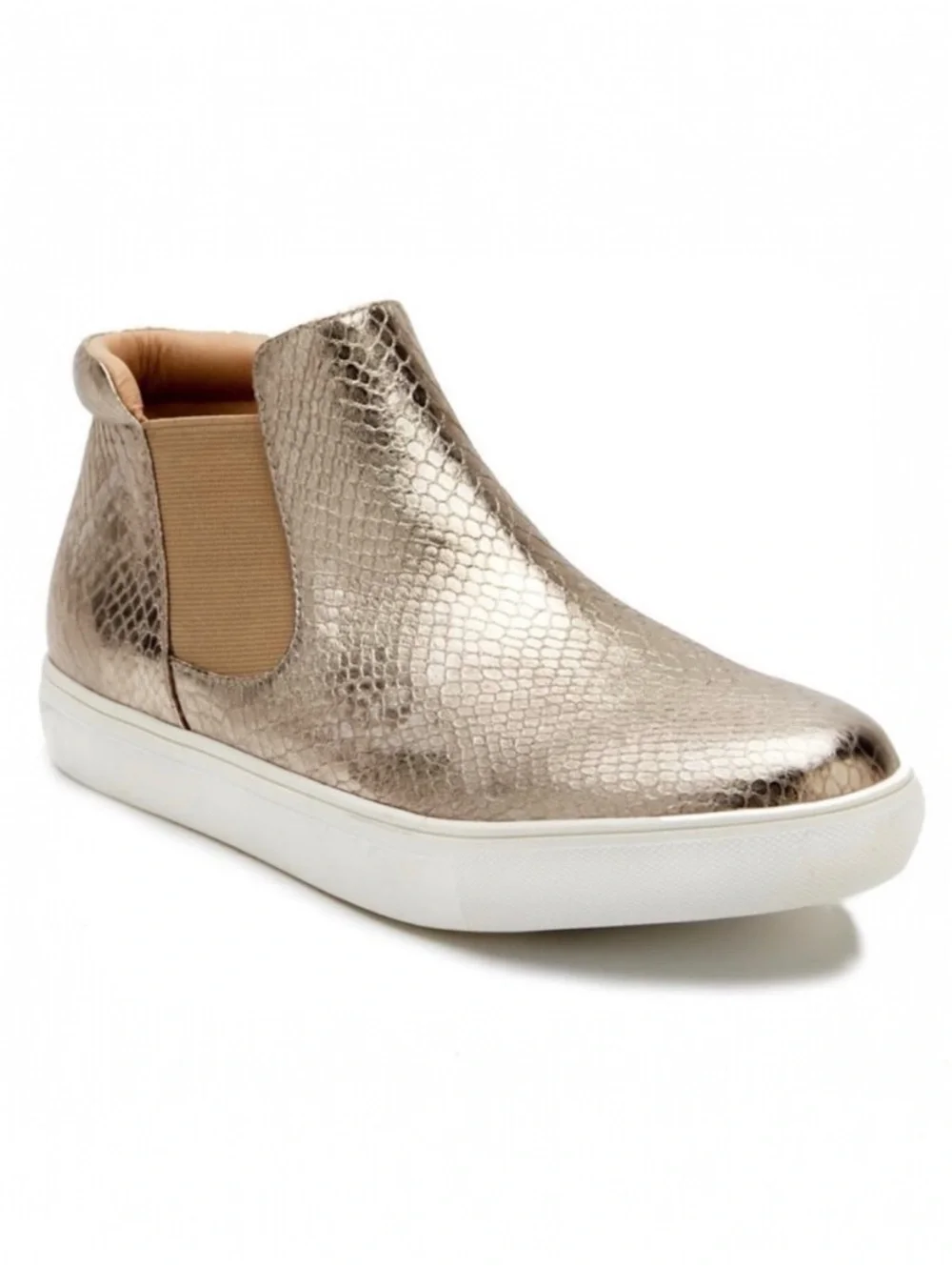 Coconuts by Matisse Harlan Mid Top Slip On Sneaker in Rose Gold Metallic Snake